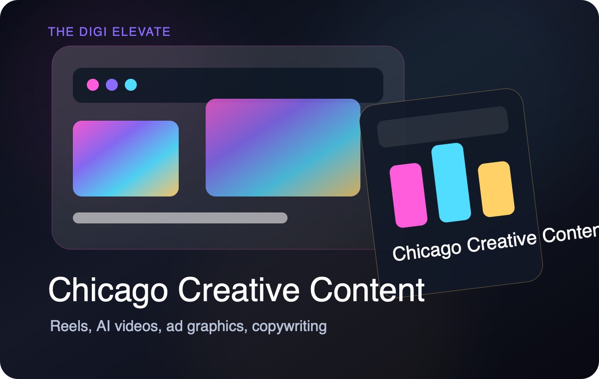 Chicago creative content studio producing Reels, AI videos, ad creatives, graphics, copy, and scripts